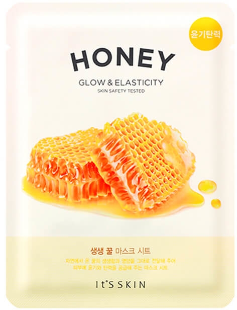 Rozświetlająco-uelastyczniająca maska na tkaninie do twarzy - It's Skin The Fresh Honey Mask Sheet
