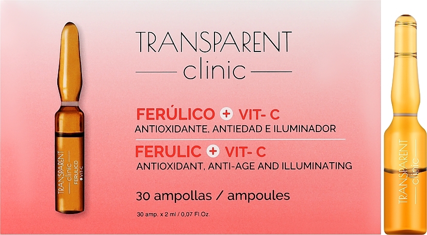 Ampułki do twarzy z witaminą C - Transparent Clinic Ferulico +Vit C — Zdjęcie N1