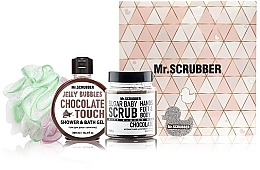 Kup Zestaw - Mr.Scrubber "Chocolate" (body/scr/300 g + sh/gel/275 ml + sh/sponge)