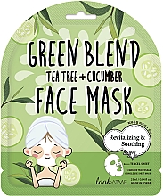 Kup Maska w płachcie do twarzy z zieloną herbatą i ekstraktem z ogórka - Look At Me Green Blend Tea Tree + Cucumber Face Mask