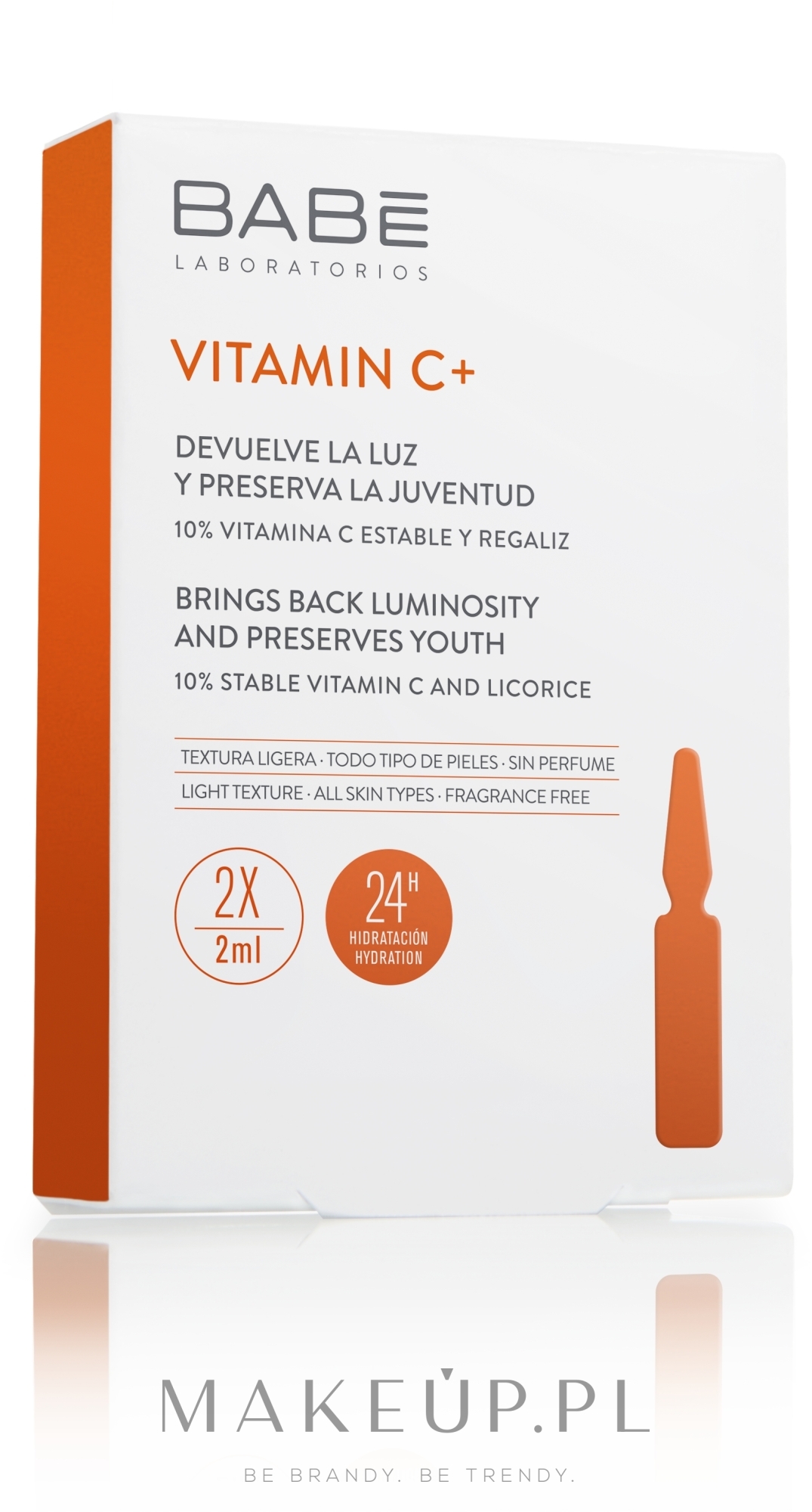 Antyoksydacyjny koncentrat w ampułkach do depigmentacji skóry - Babé Laboratorios Vitamin C+ Ampoule Solutions Mini — Zdjęcie 2 x 2 ml