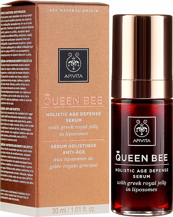 Serum do kompleksowej ochrony przed starzeniem się skóry - Apivita Queen Bee Holistic Age Defense Serum — Zdjęcie N1