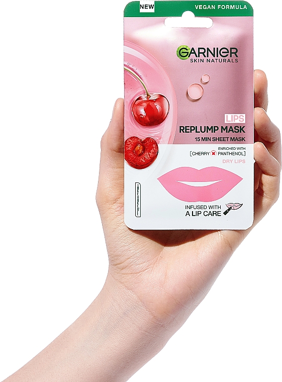 Maseczka na usta z ekstraktem z wiśni i prowitaminą B5 - Garnier Skin Naturals — Zdjęcie N3