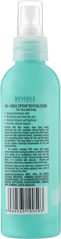 Rewitalizujący spray do twarzy i ciała - Revuele Face&Body Revitalizing Aqua Spray  — Zdjęcie N2