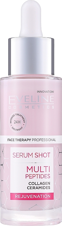 Serum do twarzy z kolagenem i ceramidami - Eveline Face Therapy Proffesional Serum Shot Multi Peptydy