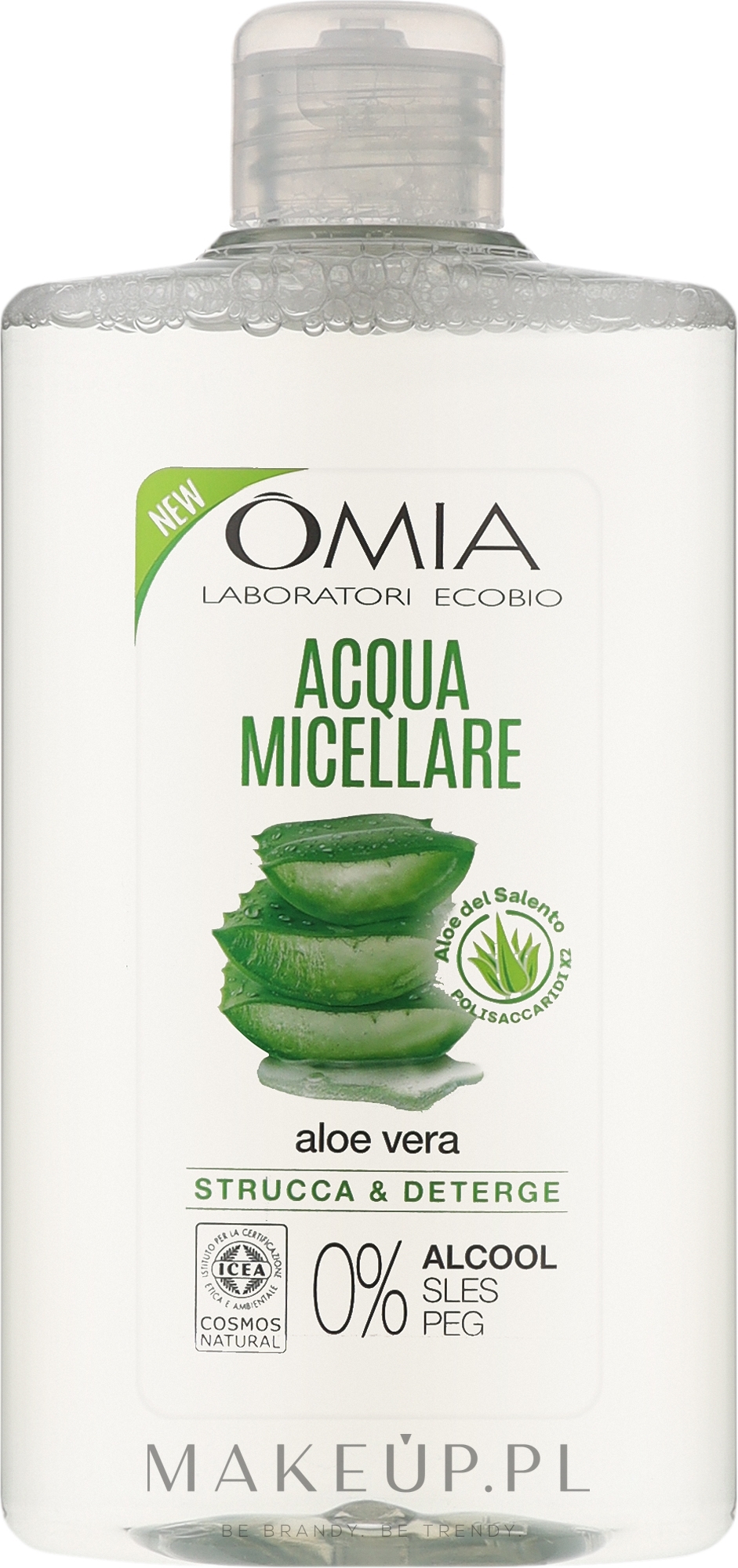 Woda micelarna z aloesem - Omia Laboratori Ecobio Micellar Water Aloe Vera — Zdjęcie 400 ml
