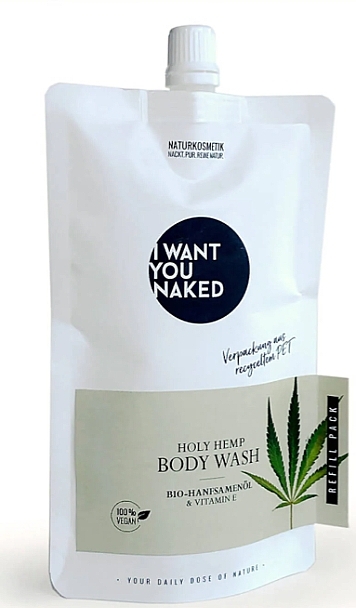 Żel pod prysznic z olejem z nasion i witaminą E - I Want You Naked Holy Hemp Body Wash (Refill) — Zdjęcie N1