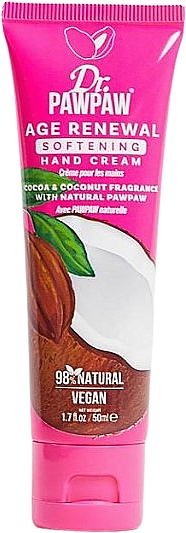 Kojący krem do rąk Cocoa & Coconut - Dr. PawPaw Age Renewal Cocoa & Coconut Softening Hand Cream — Zdjęcie N1
