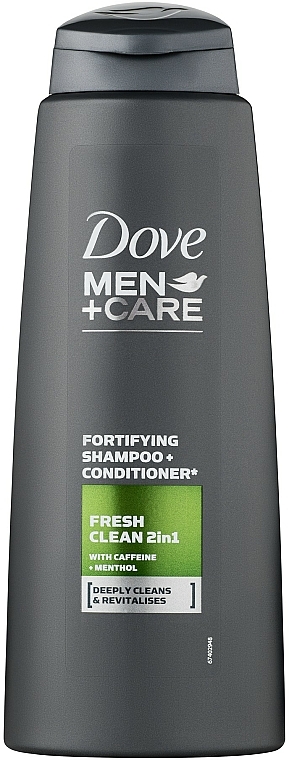 Wzmacniający szampon dla mężczyzn - Dove Men+ Care Fresh Clean 2in1 Fortifying Shampoo