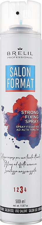 Mocno utrwalający spray do układania włosów - Brelil Professional Salon Format Strong Fixing Spray — Zdjęcie N1