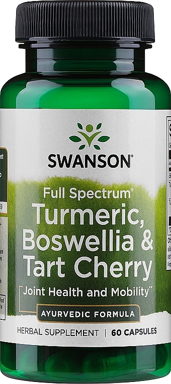 Suplement diety Kurkuma, Boswellia i wiśnia - Swanson Turmeric, Boswellia & Tart Cherry — Zdjęcie N1