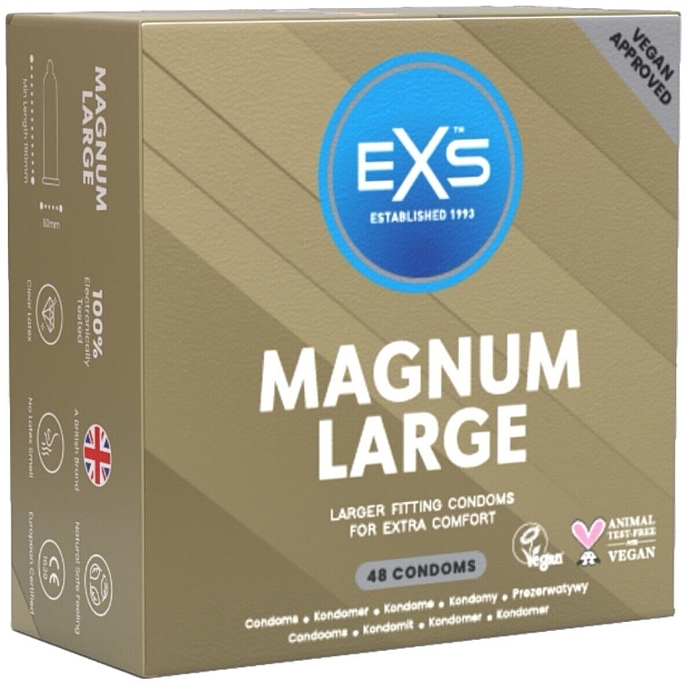 Prezerwatywy powiększone XL, 48 szt. - EXS Condoms Magnum Large — Zdjęcie N1