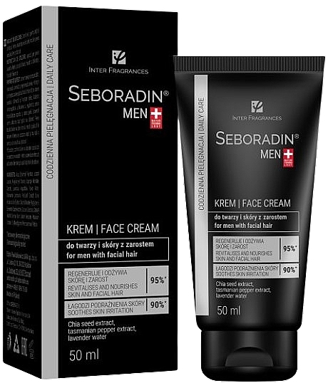 PRZECENA! Krem do twarzy dla skóry z zarostem - Seboradin Men Face Cream For Men With Facial Hair * — Zdjęcie N1