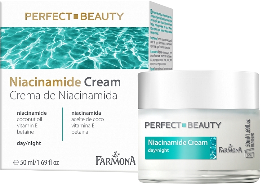 Przeciwzmarszczkowy krem nawilżający do twarzy z niacynamidem na dzień i na noc - Farmona Perfect Beauty Niacinamide Cream