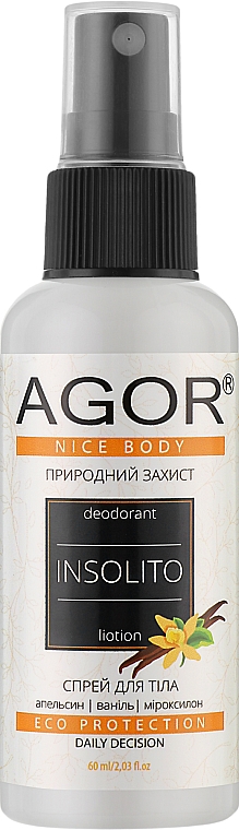 Mineralno-ziołowy dezodorant w sprayu - Agor Nice Body Insolito — Zdjęcie N1