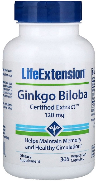 PRZECENA! Suplement diety Ginkgo Biloba - Life Extension Ginkgo Biloba * — Zdjęcie N1