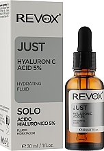 Serum z kwasem hialuronowym - Revox Just Hyaluronic Acid 5% Hydrating Fluid Serum — Zdjęcie N2