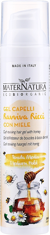 Ożywczy żel do stylizacji włosów kręconych z miodem - MaterNatura Curl Reviving Hair Gel With Honey — Zdjęcie N2