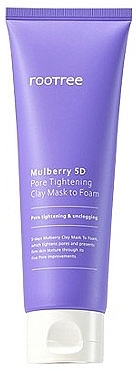 Napinająca maseczka do twarzy z glinką - Rootree Mulberry 5D Pore Tightening Clay Mask To Foam — Zdjęcie N1