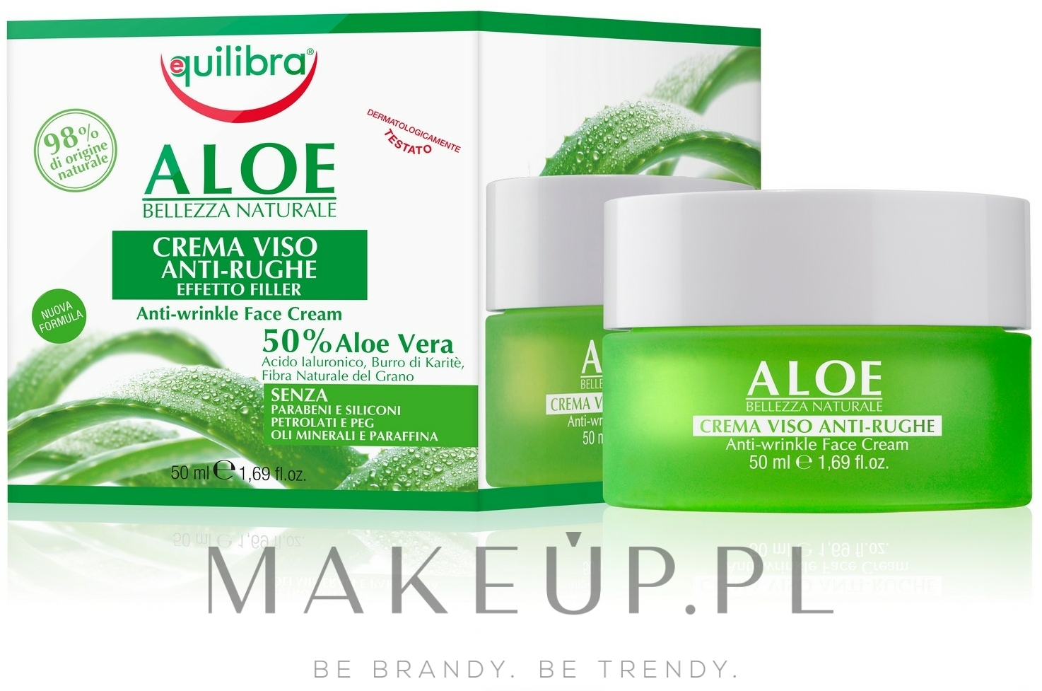 Aloesowy krem przeciwzmarszczkowy do twarzy - Equilibra Aloe Line Anti-Wrinkle Filling Cream — Zdjęcie 50 ml