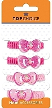 Gumki do włosów Truskawka, 25716, malinowe i różowe - Top Choice — Zdjęcie N1
