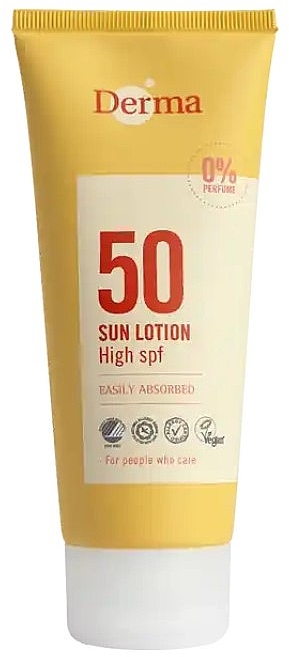 Wodoodporny balsam do opalania - Derma Sun Lotion High SPF50 — Zdjęcie N1