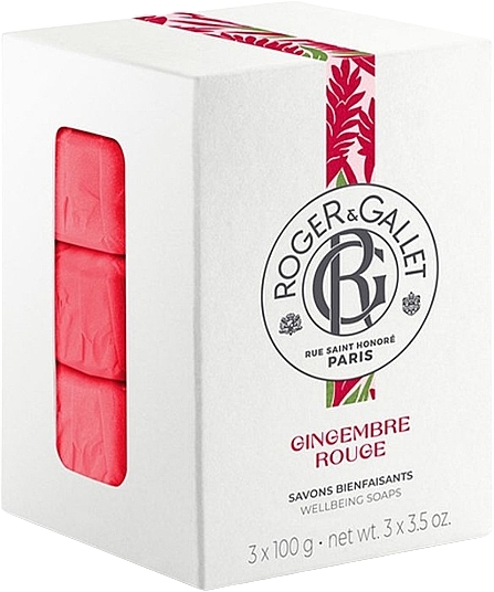 Roger&Gallet Gingembre Rouge Perfumed Soaps - Zestaw (soap 3 x 100 g) — Zdjęcie N1