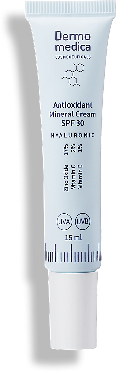 Antyoksydacyjny krem do twarzy - Dermomedica Hyaluronic Antioxidant Mineral Cream SPF30 — Zdjęcie N2