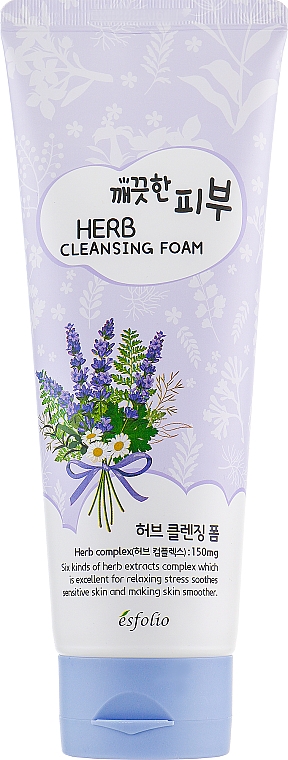 Pianka do mycia twarzy z ekstraktami roślinnymi - Esfolio Pure Skin Herb Cleansing Foam — Zdjęcie N2