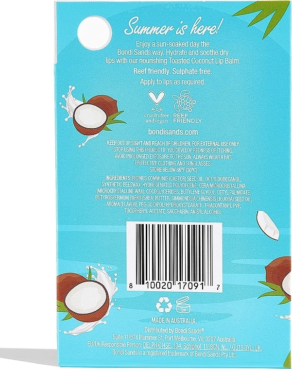 Nawilżający balsam do ust - Bondi Sands Lip Balm with Vitamin E Toasted Coconut — Zdjęcie N3