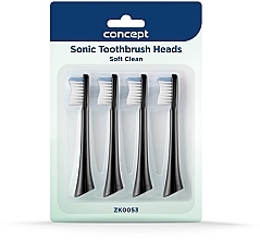 Wymienne główki do szczoteczki do zębów, ZK0053, czarne - Concept Sonic Toothbrush Heads Soft Clean — Zdjęcie N2