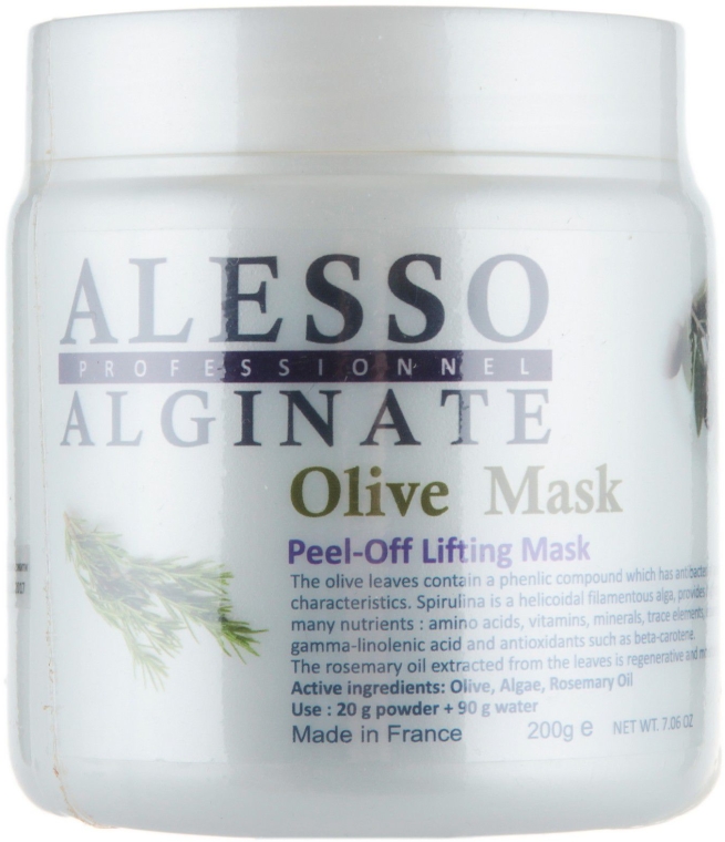 Oliwkowa maska liftingująca do twarzy - Alesso Professionnel Alginate Olive Peel-Off Lifting Mask — Zdjęcie N1