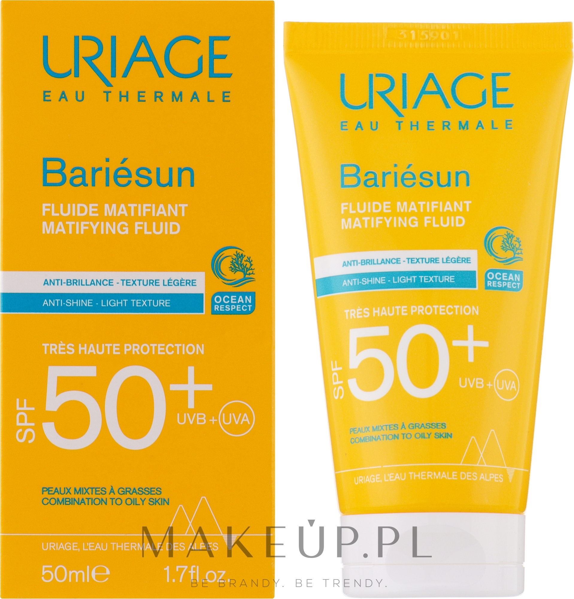 Przeciwsłoneczny fluid matujący - Uriage Bariesun Mat Fluide SPF50+ — Zdjęcie 50 ml