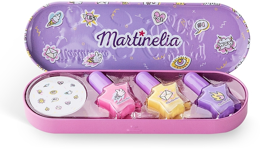 Zestaw - Martinelia Super Girl Nail Polish & Stickers Tin Box — Zdjęcie N1