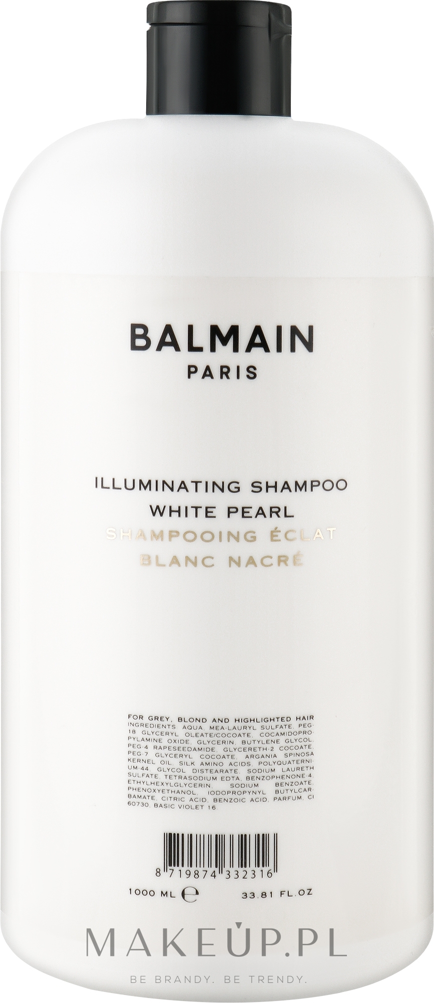 Rozświetlający szampon z białą perłą do jasnych włosów - Balmain Paris Hair Couture Illuminating White Pearl Shampoo — Zdjęcie 1000 ml