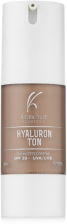 Hialuronowy krem ​​tonujący SPF 20	 - KosmoTrust Cosmetics Hyaluron Ton SPF 20 — Zdjęcie N1