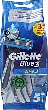 Zestaw jednorazowych maszynek do golenia - Gillette Blue3 Simple Disposable Razors 4+1 — Zdjęcie N1