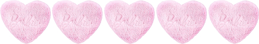 Płatki kosmetyczne do demakijażu, wielokrotnego użytku, 5 szt., różowe - Glov Barbie Collection Ultrasoft Reusable Heart Pads — Zdjęcie N2