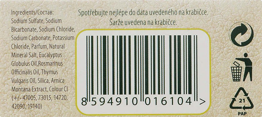 Sól do kąpieli z gorących źródeł 72°C z olejkami eterycznymi - Vridlo Karlovarska Kosmetika Original — Zdjęcie N3