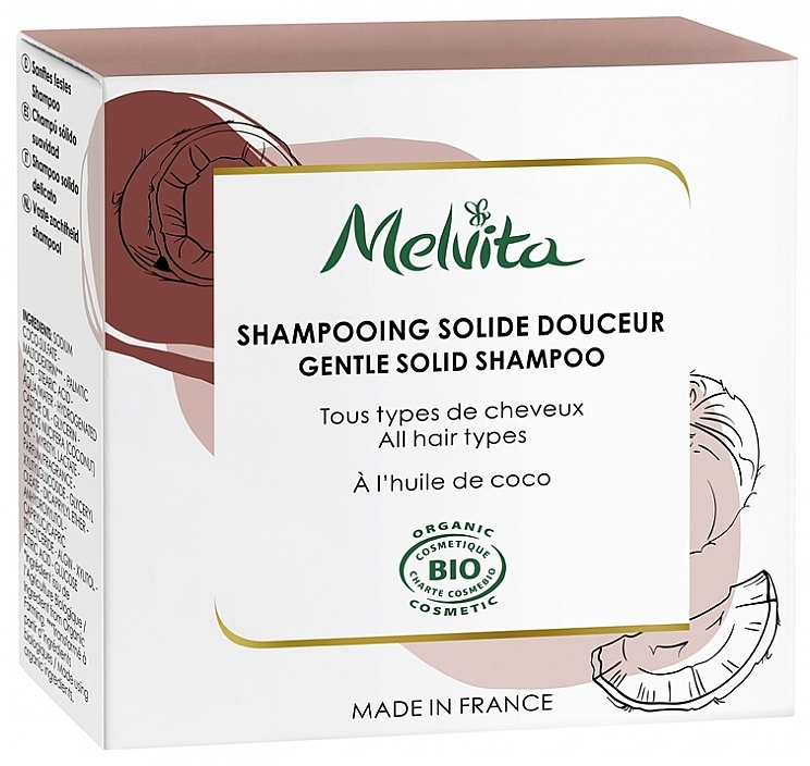 Szampon do włosów w kostce - Melvita Gentle Solid Shampoo  — Zdjęcie N1