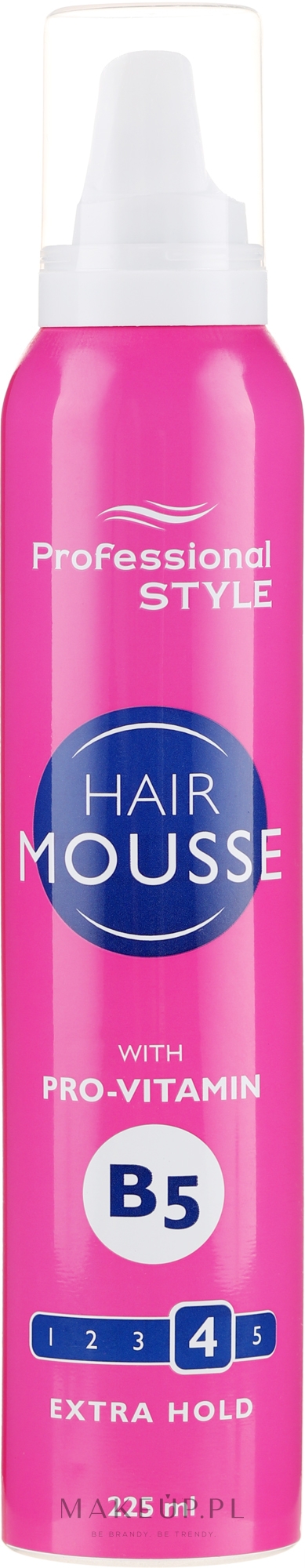 Pianka do układania włosów z witaminą B5 - Professional Style Extra Hold Hair Mousse — Zdjęcie 225 ml