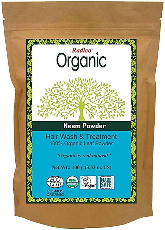 Organiczny puder do włosów Neem - Radico Organic Neem Powder — Zdjęcie N1