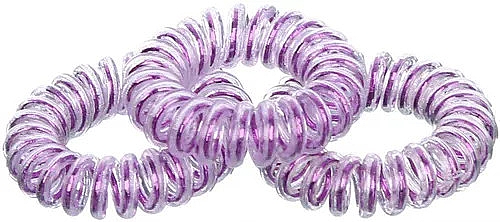 Gumki do włosów Anti Ziep, fioletowe, 3 szt., średnica 5 cm - Titania — Zdjęcie N1