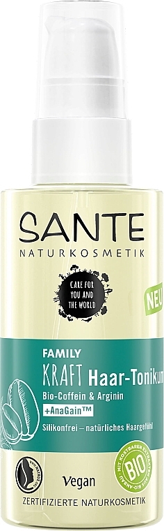Tonik do włosów z kofeiną i argininą - Sante Family Strength Hair Tonic Organic Caffeine & Arginine — Zdjęcie N1