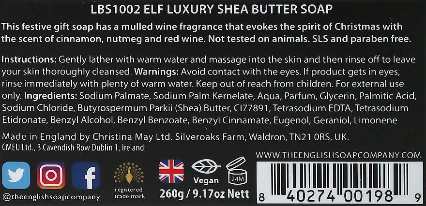 Świąteczne mydło w pudełku prezentowym - The English Soap Company Merry Christmas Luxury Shea Butter Soap — Zdjęcie N2