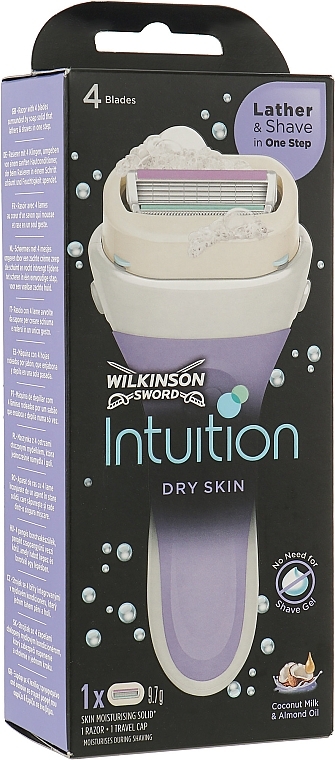 Maszynka do golenia + 1 zapasowe ostrze - Wilkinson Sword Intuition Skin Coconut Milk & Almond Oil — Zdjęcie N1