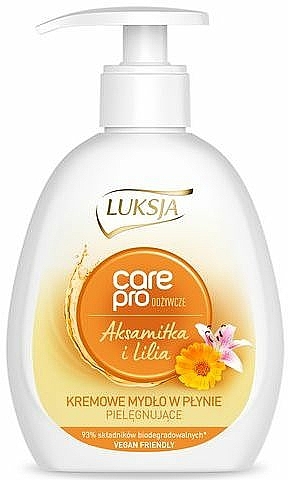 Kremowe mydło w płynie Aksamitka i lilia - Luksja Care Pro Tagetes and Lily Soap — Zdjęcie N1