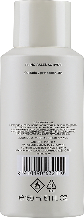 Adolfo Dominguez Agua Fresca - Perfumowany dezodorant w sprayu — Zdjęcie N2