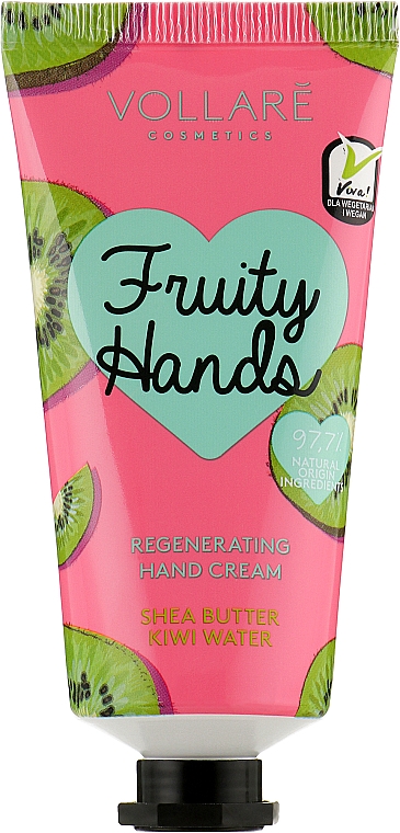 Krem do rąk, kiwi i masło shea - Vollare Vegan Fruity Hands Hand Cream