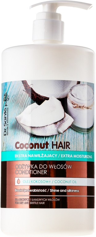 Ekstranawilżająca odżywka do włosów suchych i łamliwych Blask i jedwabistość - Dr Sante Coconut Hair Extra Moisturizing Conditioner — Zdjęcie N3